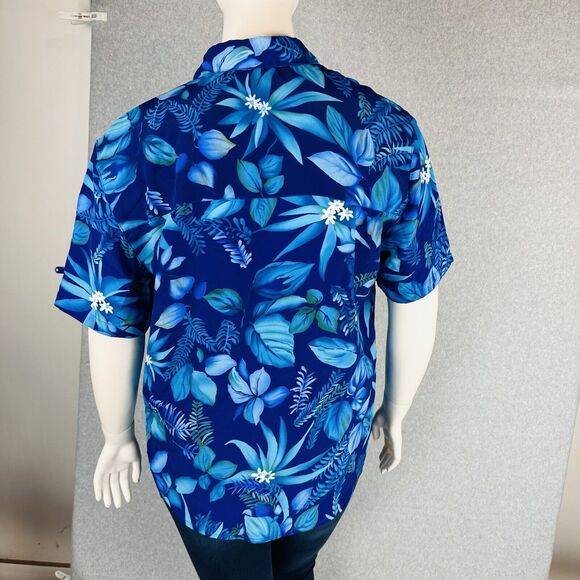 Vintage Joanna Large Blouse Short Sleeve Collared Shirt Floral Button Front New - Picture 6 of 8